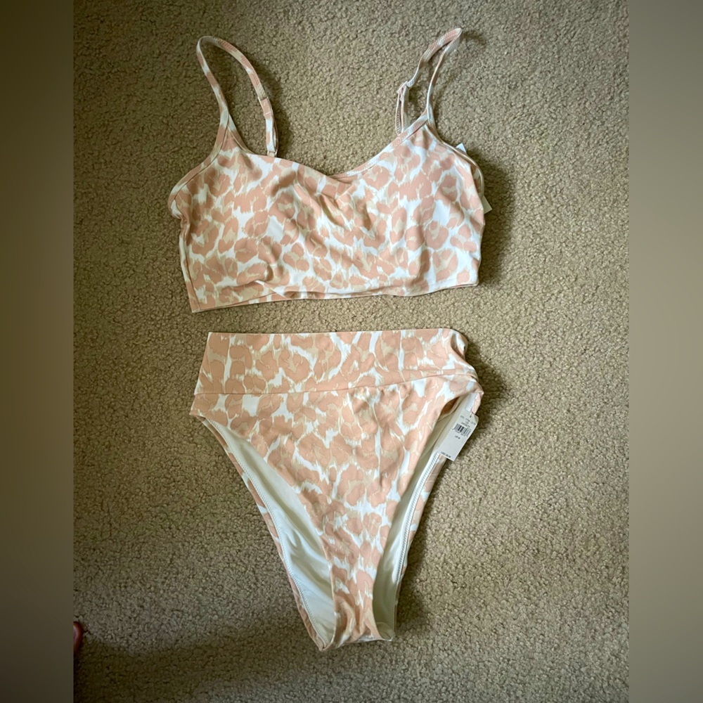 Aerie high waisted leopard print swimsuit